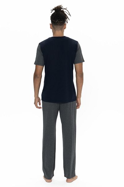 U.S. Polo Assn. U.S. Polo Men's Color Block Summer Pajama Suit with Short Sleeve Crew Neck and Pockets
