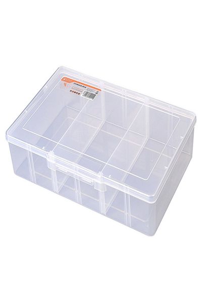Tactix 3-Compartment Plastic Storage Box with Removable Separators