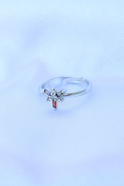 Skygo Brass Silver Color Adjustable Colorful Zircon Stone Dragonfly Ring - Tj-Byk3185