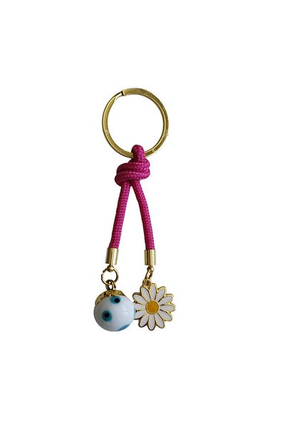 Mixperi White Bulk Daisy Rope Keychain