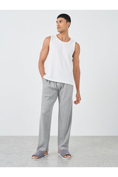 Styli Waffle Textured Open Hem Pyjama with Elasticated Waistband