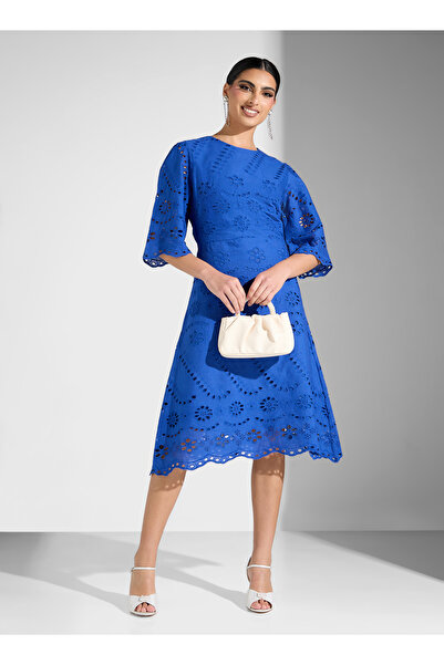 Sinoir Woven Women Schiffli Dress