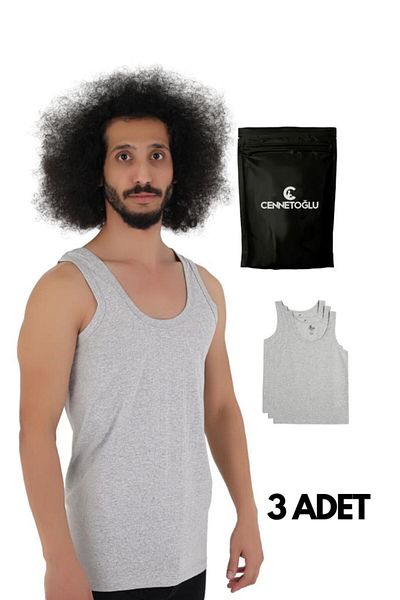 CENNETOĞLU Men's Cotton Tank Top - Pack of 3