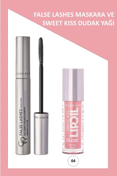 Golden Rose False Lashes Hacim Veren Maskara & Sweet Kiss Meyveli Dudak Parla...