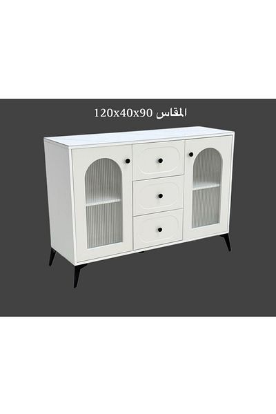 DEC20 دولاب بوفيه عصري لون أبيض