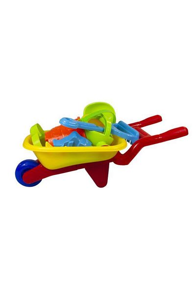 Jollity Beach Toy Set, Wheelbarrow with 8 Pieces, Multicolor