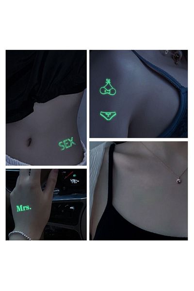 OEM Set 3 folii cu tatuaje temporare fluorescente, WS-SET