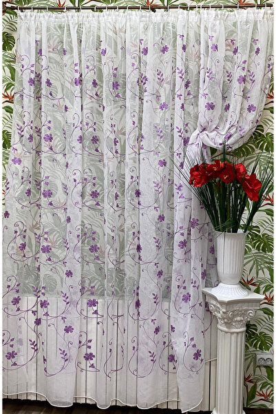 Liz Line Embroidered linen curtain, with rejansa, various sizes and colors, from the "Inna cu flori" collection by Liz Line