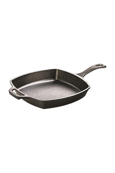 Lodge Pre-Seasoned Even-Heating Cast Iron Square Skillet Black 10.5inch
