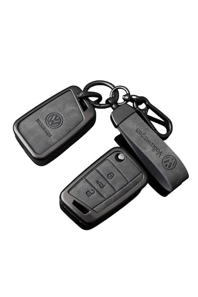 Xentech Light Car Key Case and Keychain Set compatible with VW Volkswagen Golf 7 MK7 Tiguan MK2 T-roc T-cross