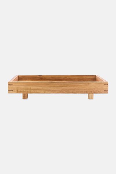 Muy Mucho Acacia Wooden Serving Tray 35 L x 15 H x 5 W cm, Natural Brown