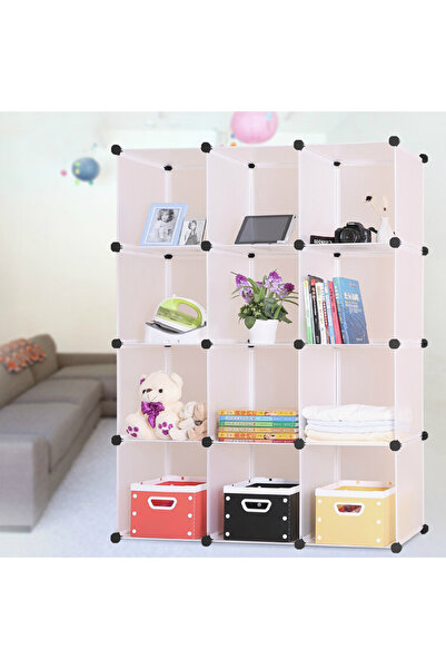 Generic 12 Cubes Black Color PP Material Storage Organizer