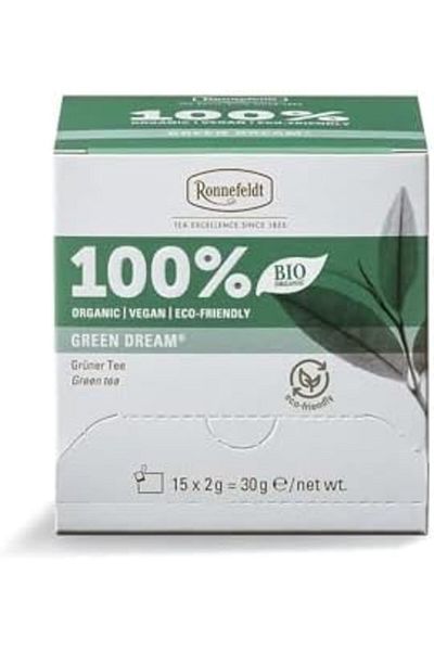 Ronnefeldt Green Dream 100% Bio, Case of 8 Boxes | Each Box Contains 15 Tea Bags