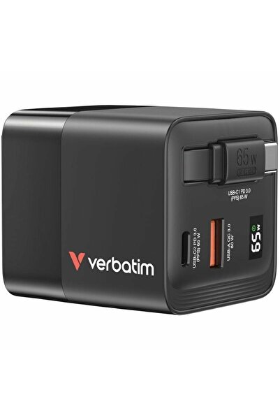 Verbatim Φορτιστής τοίχου 32217 65W, μαύρος, 1 x USB, τεχνολογία γρήγορης φόρτισης 3.0