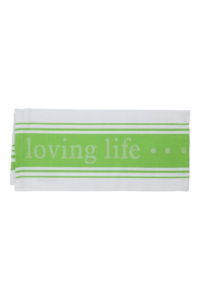 Mukitchen Cotton Towel Green and White 20 x 30inch
