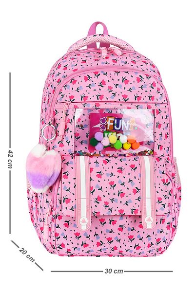 ms mixxstore Patterned Luxury Water Resistant Fabric Foil Backpack with Lunchbox and Pen Holder Primary School Bag Set of 3