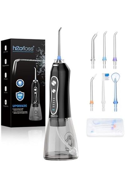 h2ofloss Water Dental Flosser Teeth Pick -Portable Oral Irrigator with 5 Modes, Rechargeable IPX7 Wa