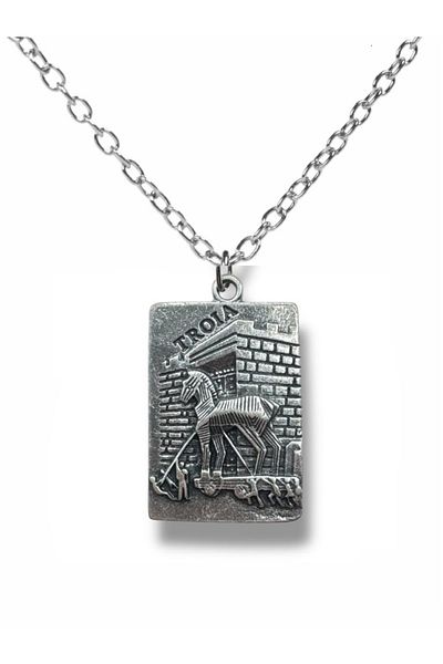 Herşey Nota Troia Imprint Necklace – 60 cm Chain, Unisex Design