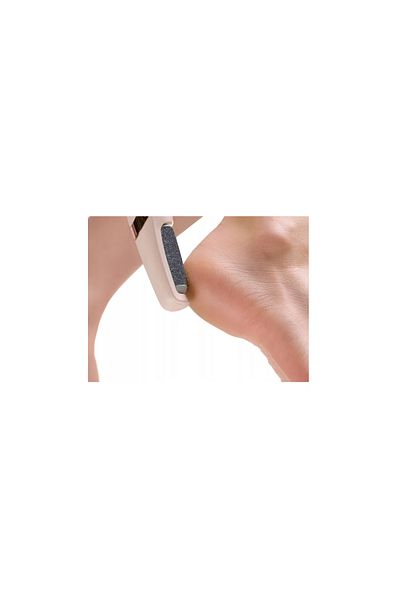 K KATHODE Pila Electrica Pentru Calcaie, Cap Rotativ 360 Grade, 2 Role Abraziva/Neteda, 19X3.5 Cm, Roz