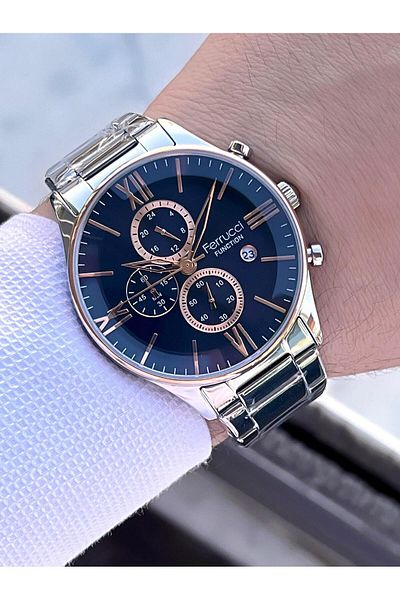 Ferrucci 2 Year Guarantee Steel Cord Inner Dial Features Active 3 Atm Men Wrist Watch Ef.14079.02