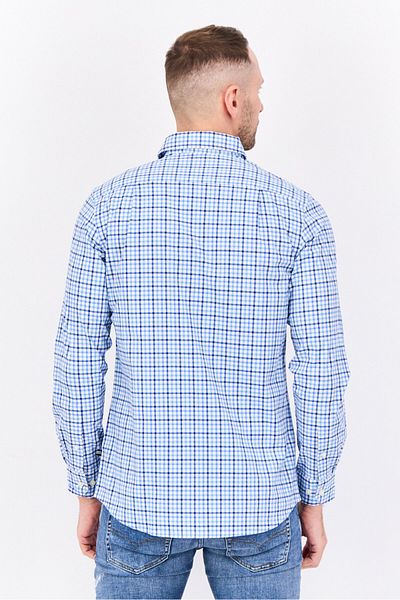 Nautica Men Classic Fit Checkered Long Sleeve Casual Shirt, Multicolor