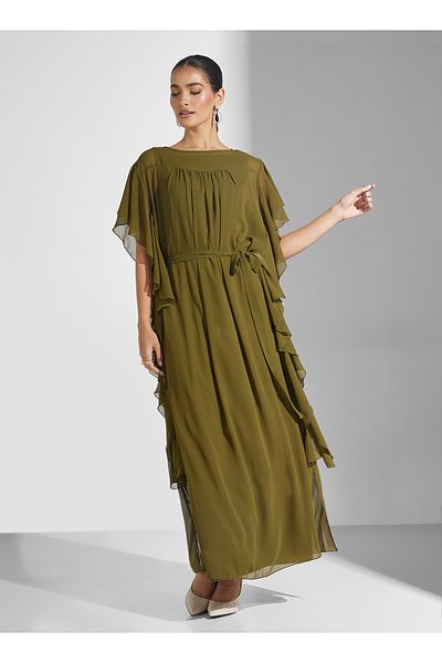Sinoir Georgette Side Frill Dress