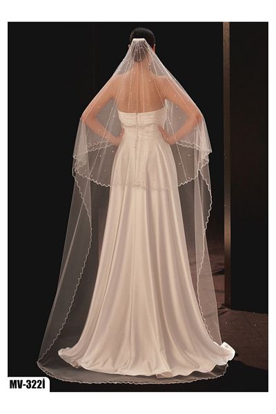 Hayalperest boncuk Simple and Pearl Detailed Bridal Veil