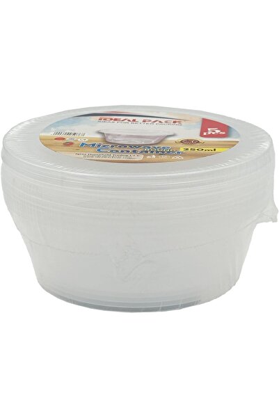 Ideal Pack حاويات طعام دائرية آمنة للاستخدام في الميكروويف مع أغطية - ٢٥٠ مل ...
