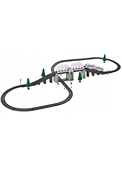 indiggo Electric Train Set with Locomotive, Wagon, Mobile Bridge, Tunnels, 366 cm Track Length, Light Effect