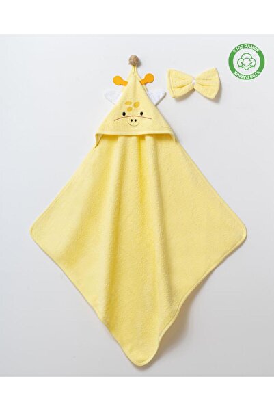 ankibaby %100 Pamuk Zürafalı Silgi Havlu - Banyo Lifi Hediyelidir!