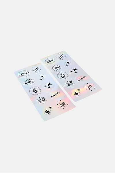 Muy Mucho 20pcs Iridescent Sticker, Silver
