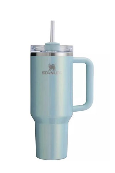 Stanley كوب Quencher H2.0 إصدار محدود بنكهة حليب التوت الأزرق مصنوع من الفولاذ المقاوم للصدأ سعة 40 أونصة