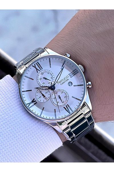 Ferrucci 2 Years Warranty Steel Cord Inner Dial Features Active 3 Atm Men's Wristwatch Ef.14079.01