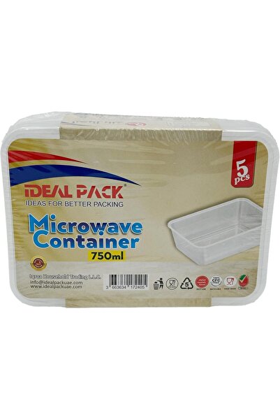 Ideal Pack Microwave-Safe Square Food Containers with Lids – 750 ml | 5 Pack ...