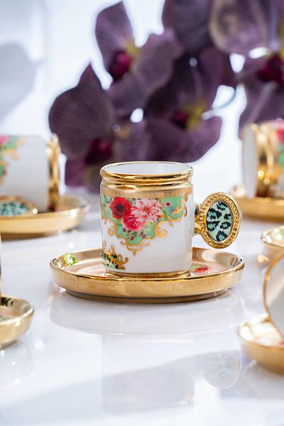 ACAR Caviar Porcelain Coffee Cup Set for 6 People