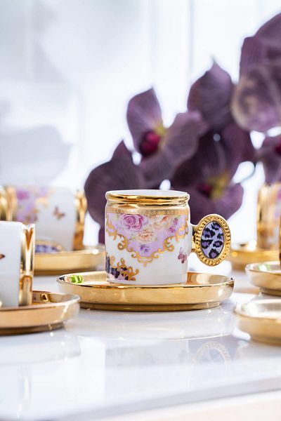 ACAR Caviar Porcelain Coffee Cup Set for 6 People