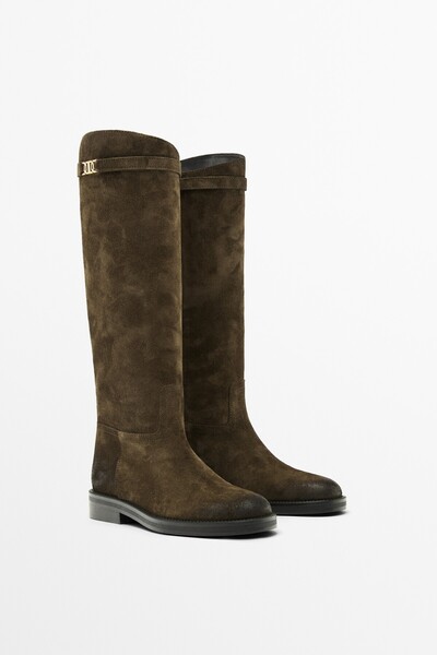 Massimo Dutti Deri binici çizmesi