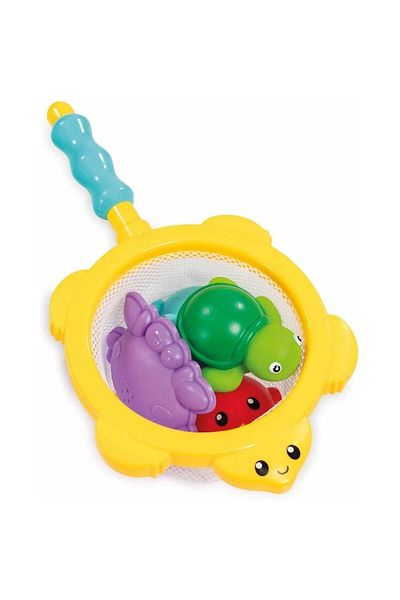 Smart Vibe FishFun Indiggo® Bath Toy Set for Kids and Babies with 16 Pieces and Fishing Net, Marine Animals, F