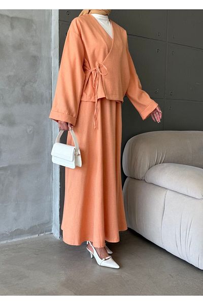 nizzell Women's Mango New Season Tied Comfortable Cut Double Set - Casual, Hijab, Stylish and Modern Combination