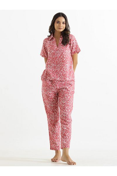 Sanskrutihomes By Styli Women All-Over Printed Pure Cotton Top and Pyjama Set