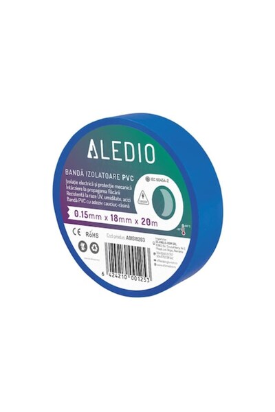 ALEDIO Μονωτική ταινία PVC, 0,15mmx18mmx20m, μπλε, Aledio