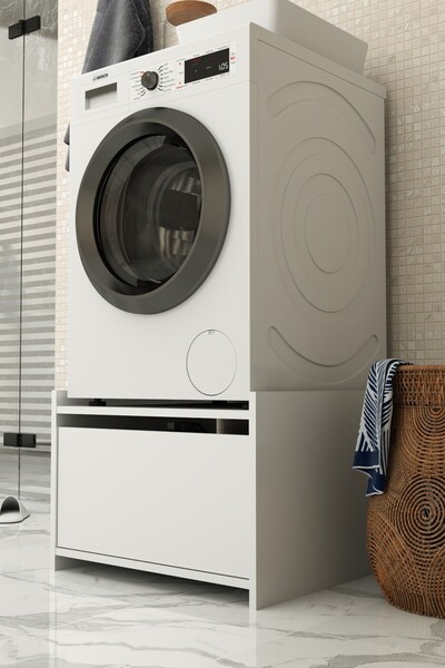 PROMODÜL Çekmeceli Çamaşır Makinesi Altı Dolap – Yükseklik Arttırıcı Ve Sakla...