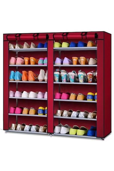 Rovitech Double textile shoe cabinet, 6 levels, 120 x 30 x 118 cm