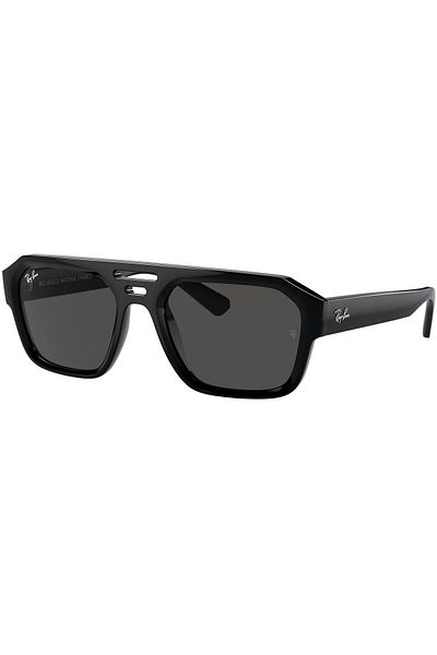 Ray-Ban Ray-Ban RB4397 Corrigan 667787 – Unisex Glasses, Black, Dark Grey Lenses, Size 54