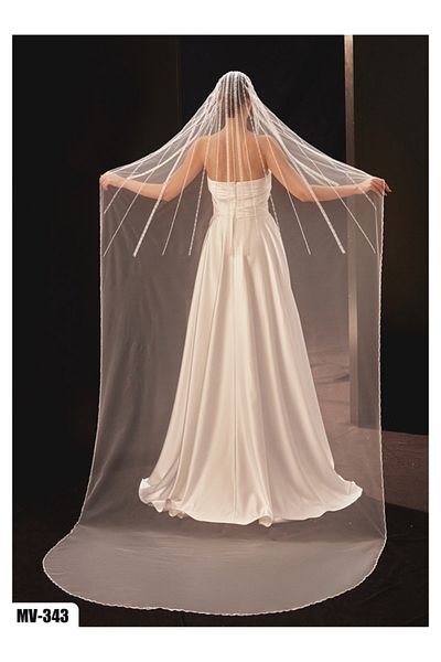Hayalperest boncuk Thin and Elegant Detailed Bridal Veil