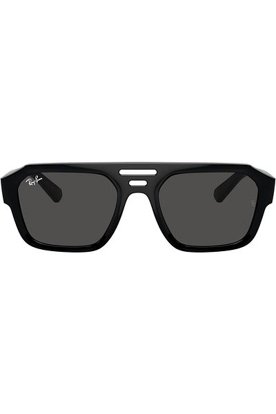 Ray-Ban Ray-Ban RB4397 Corrigan 667787 – Unisex Glasses, Black, Dark Grey Lenses, Size 54