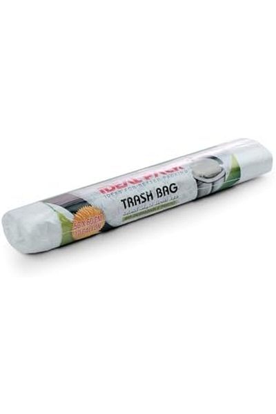 Ideal Pack Biodegradable White Trash Bags – 10 Gallon | 56 x 60 cm | 50 Pieces | Durable & Leak-Re