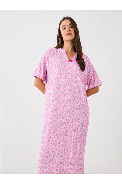 Styli All-Over Pineapple Print Sleep T-Shirt with Bow Detail