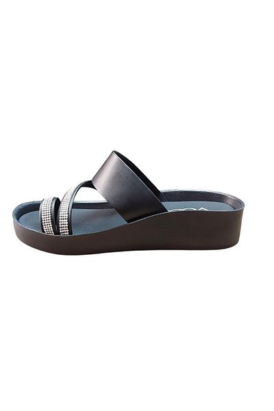 Voga 1400 181 Black Skin Stone Flip Flops Daily Anatomic Slippers