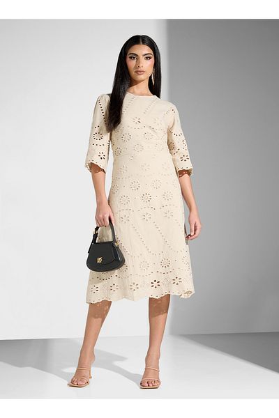 Sinoir Woven Women Schiffli Dress